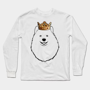 Samoyed Dog King Queen Wearing Crown Long Sleeve T-Shirt